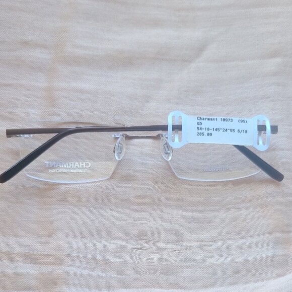 NEW & AUTHENTIC FRAME CHARMANT MODEL CH10973, SIZE 54-18-145, COLOR-95, TITANIUM - Picture 3 of 3